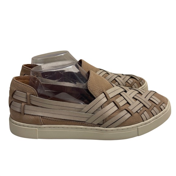 Frye Shoes - Frye Shoes Womens 9 Tan Ivy Huarache Woven Leather Low Top Slip On Sneakers